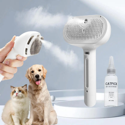 Pet Hair Removal Comb with Shedding Button - Dual-Sided Brush for Cats and Dogs, Grooming and Massage Tool, 1-Piece Pet Supplies