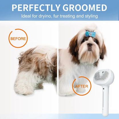 Pet Hair Removal Comb with Shedding Button - Dual-Sided Brush for Cats and Dogs, Grooming and Massage Tool, 1-Piece Pet Supplies