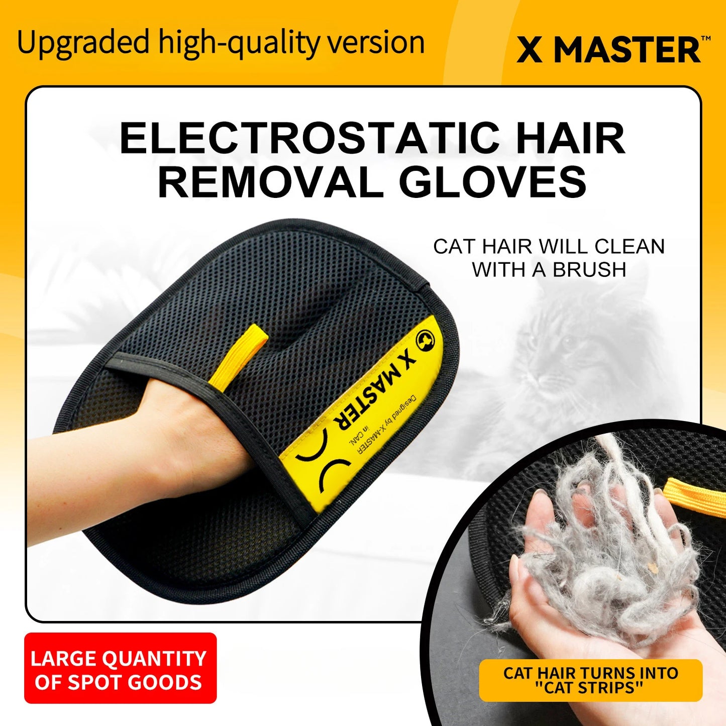Transform Your Cleaning Routine with Our Upgrade Large Pet Hair Removal Grooming Gloves - Effortlessly Remove Fur from Cats, Dogs, Sofas, Carpets, and Clothes!