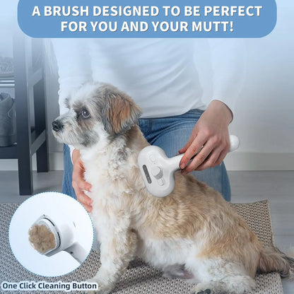 Pet Hair Removal Comb with Shedding Button - Dual-Sided Brush for Cats and Dogs, Grooming and Massage Tool, 1-Piece Pet Supplies