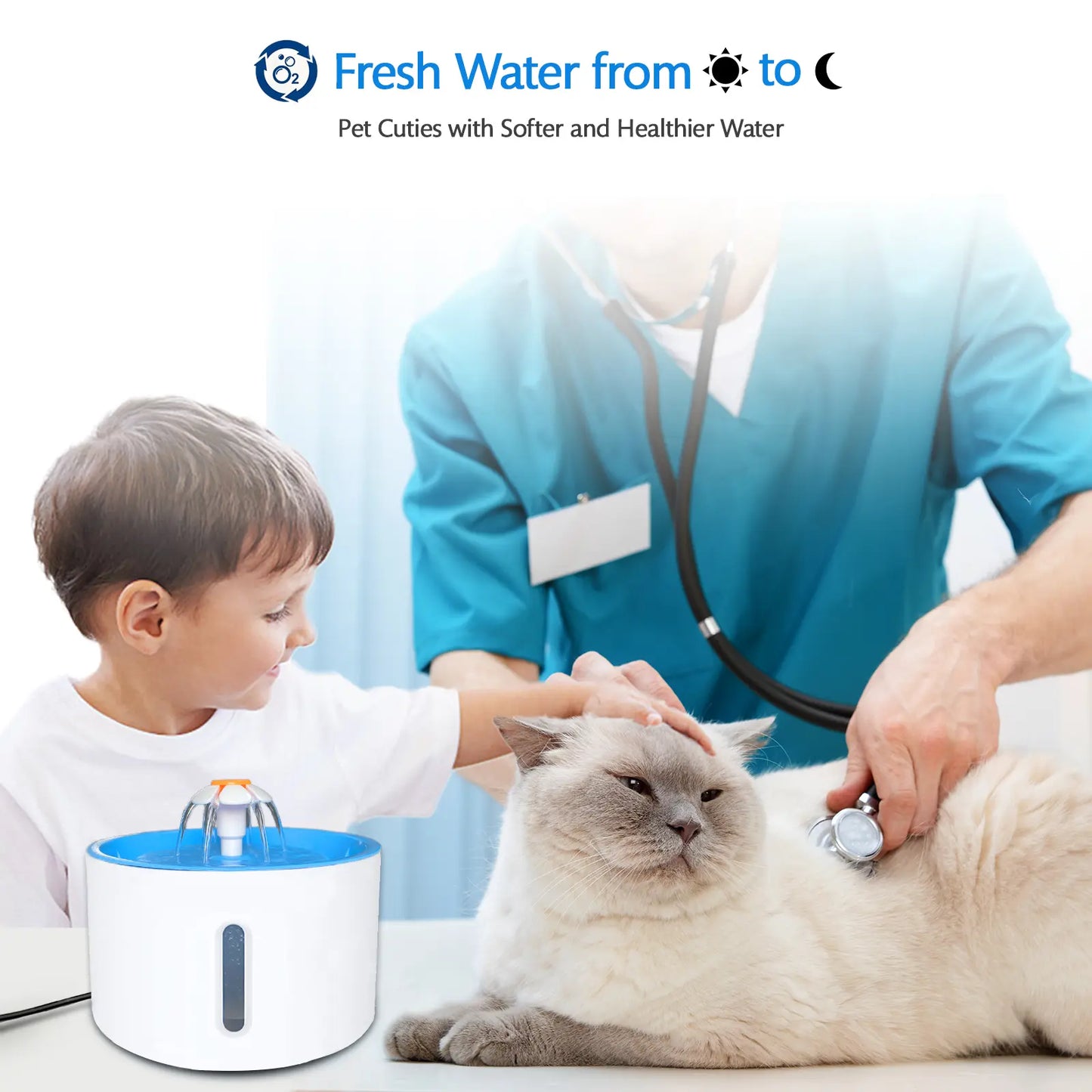 VAGAVA Springtok Ultra-Quiet Automatic Pet Water Fountain and Dispenser - Premium Pet Hydration Solution and Gift Accessory