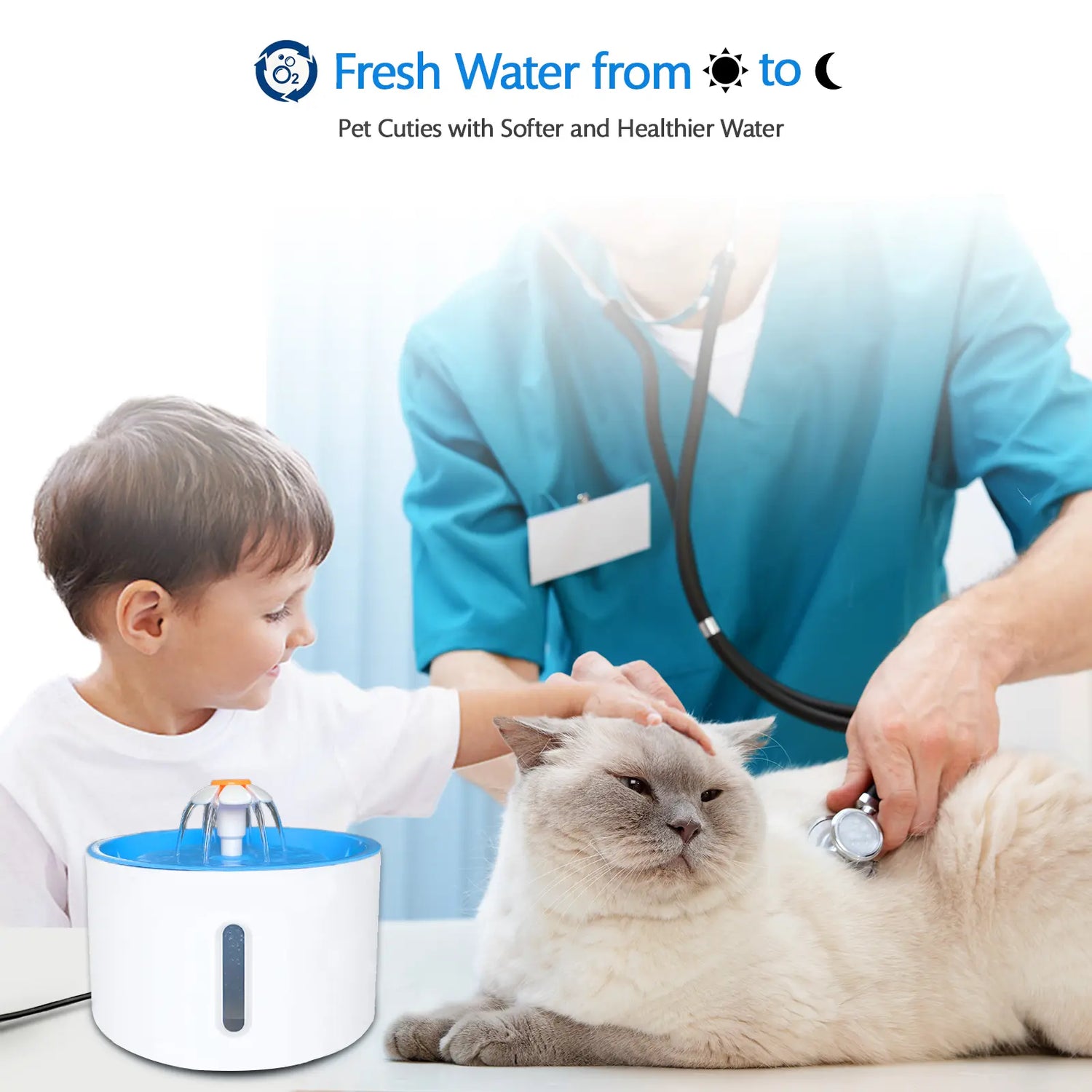 VAGAVA Springtok Ultra-Quiet Automatic Pet Water Fountain and Dispenser - Premium Pet Hydration Solution and Gift Accessory