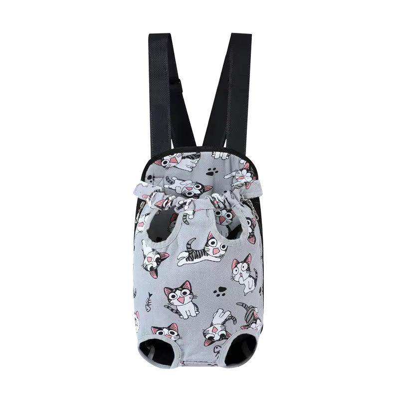 Adjustable Dual-Shoulder Pet Carrier Backpack for Outdoor Travel and Hiking - Suitable for Cats and Small Dogs