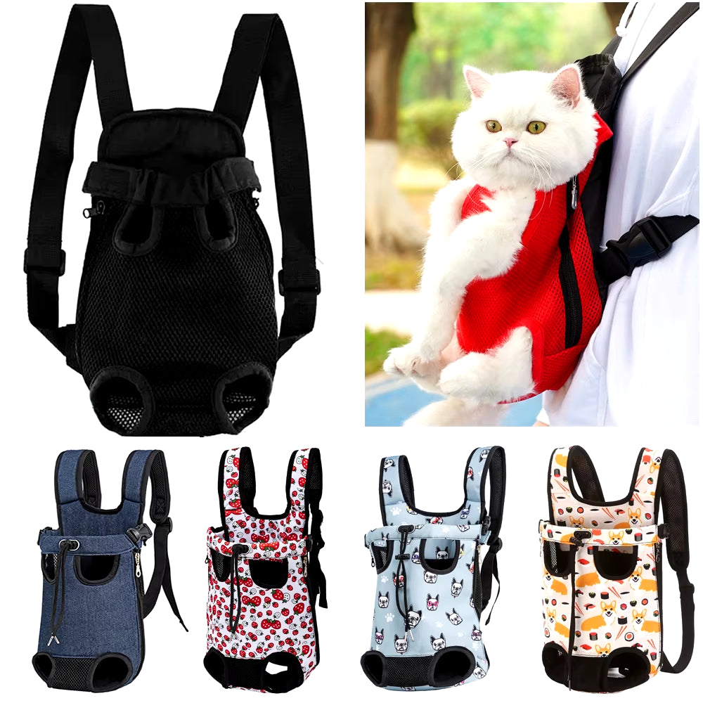 Adjustable Dual-Shoulder Pet Carrier Backpack for Outdoor Travel and Hiking - Suitable for Cats and Small Dogs